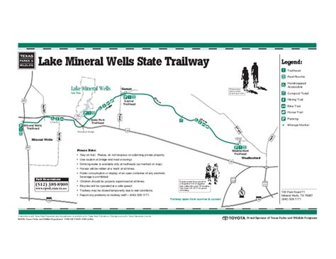 Lake Mineral Wells Texas State Park Trail Map - Lake Mineral Wells ...