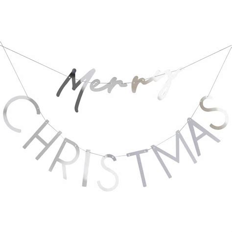 Silver Acrylic Merry Christmas Banner - 82cm | Party Delights