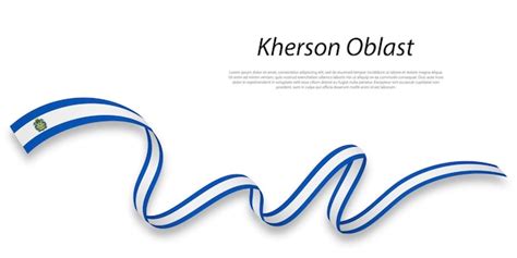 Premium Vector | Waving ribbon or stripe with flag of kherson oblast