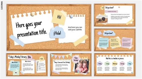 Corkboard template, free for Google Slides or PowerPoint - The board ...