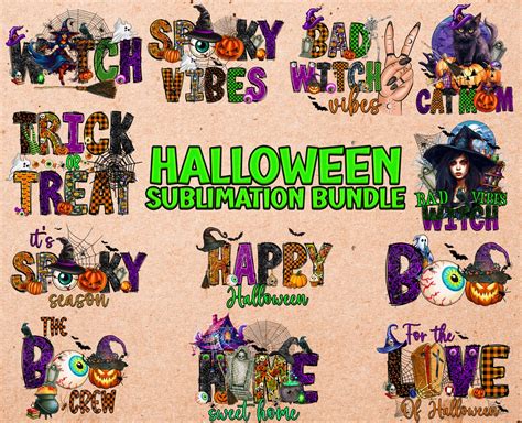 Halloween Sublimation Designs Bundle Png, Halloween Png Bundle, Halloween Designs Bundle ...