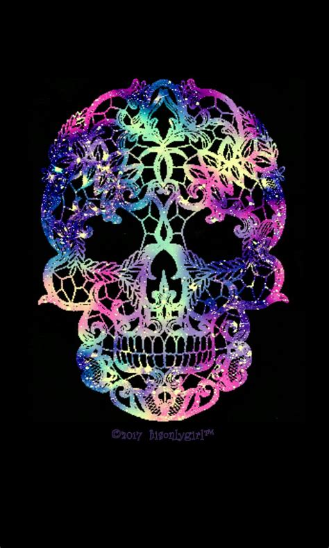 Girly skull galaxy wallpaper I created for the app CocoPPa! | Skull wallpaper, Pink skull ...