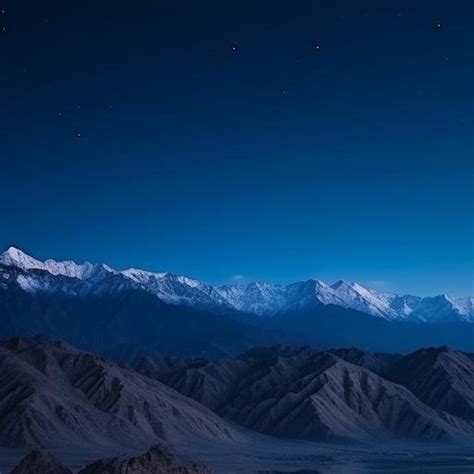 Premium Photo | Aerial night view with moon of leh city from leh palace ...