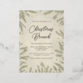 Boho neutral Christmas Brunch Foil Invitation | Zazzle