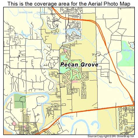 Aerial Photography Map of Pecan Grove, TX Texas