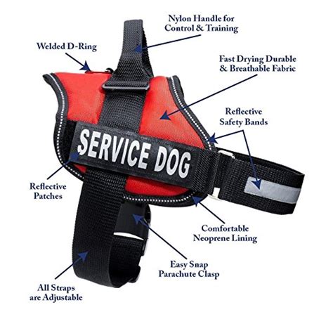 Service Dog Harness With Hook and Loop Straps and Handle | Available In 7 Sizes From Extra Small ...