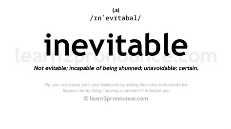 Pronunciation of Inevitable | Definition of Inevitable - YouTube