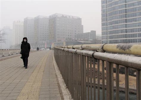 Air pollution in Beijing editorial stock image. Image of environment ...