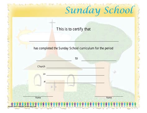 Sunday School Certificate Template Download Printable PDF | Templateroller