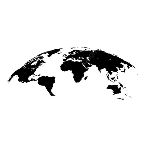 World Map Poster Silhouette Transparent Background, Map Of World 3d Effect Surface Icon Black ...