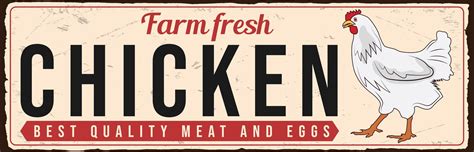 Premium Vector | Chicken farm vintage rusty metal sign vector template