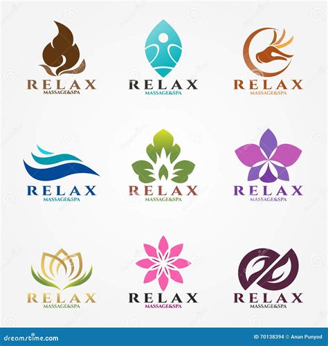 Logo Vector Set Design for Massage and Spa Business. Stock Vector ...