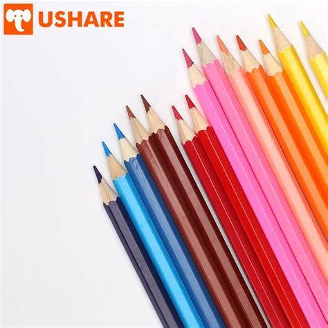 USHARE Wood Pastel Colored Pencil Set 24 Colorful Profesional Art Painting Pencils Children ...