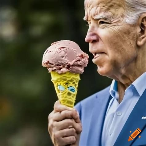 Spongebob and joe biden enjoying ice cream together on Craiyon