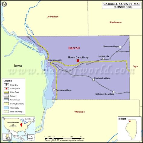 Carroll County Map, Illinois