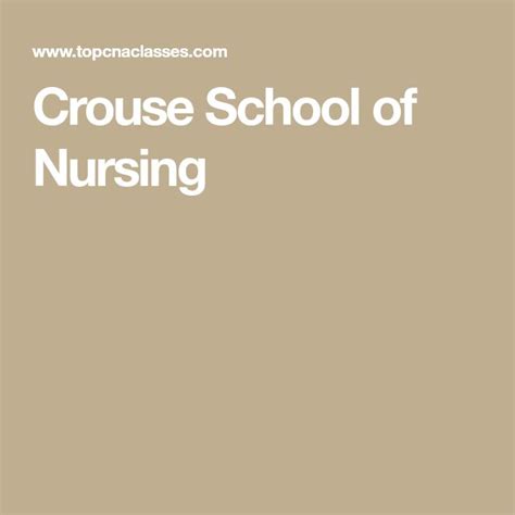 Crouse School of Nursing | Nurse, School