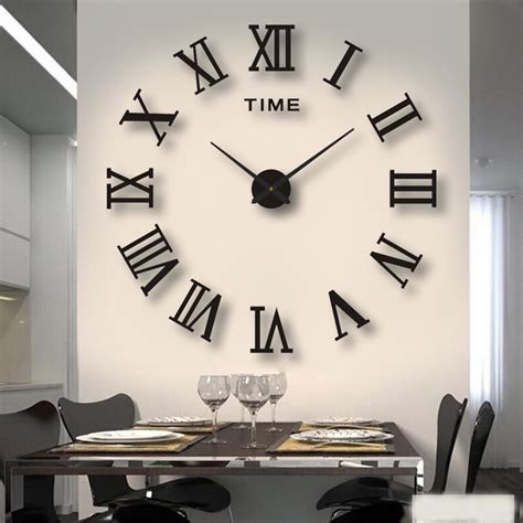 Nuevo 3D Número Romano Acrílico Espejo Reloj De Pared Pegatina Moda DIY ...