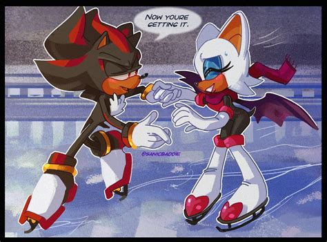 Shadow and Rouge on the ice 2 by SuperTeaPott on DeviantArt