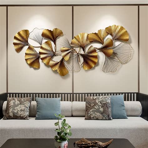 1320mm x 600mm 3D Golden Ginkgo Leaves Metal Wall Decor in 2022 | Metal ...