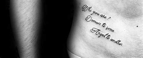 40 Rib Quote Tattoo Designs for Men