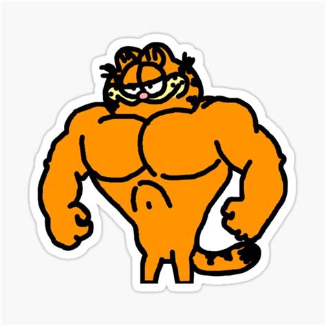 "Buff Garfield" Sticker by yainsley | Redbubble