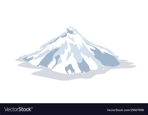 Inactive or dormant volcano covered snow ice Vector Image , #AFF, # ...