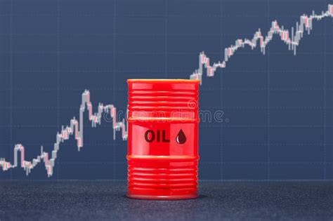 Barrel of Oil with Financial, Oil Production Graph. Stock Illustration ...