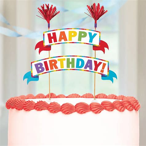 Happy Birthday Printable Cake Topper Multicolor Happy Birthday Banner | Images and Photos finder