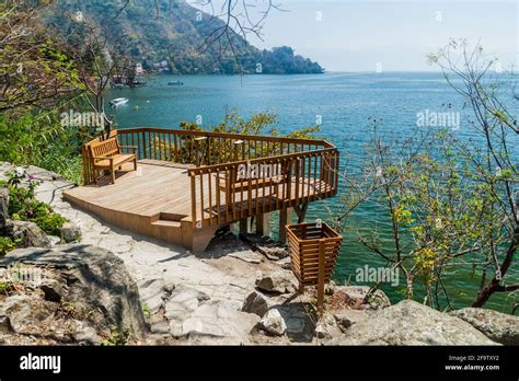 Lake Atitlan viewpoint at Cerro Tzankujil park near San Marcos La ...