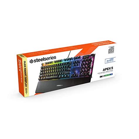 SteelSeries Apex 5 Hybrid Mechanical Gaming Keyboard – Per-Key RGB Illumination – Aircraft Grade ...