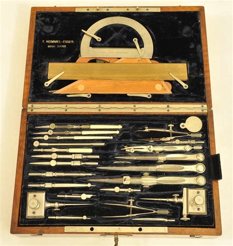 A Great Architect Drawing Instruments Set made by Hommel & Esser Aarau (Swiss) - Fleaglass