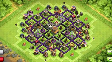 Clash of Clans - Town Hall 8 Hybrid Base - Speed Build - YouTube