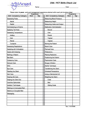 Cna Skills Checklist PDF: Complete with ease | airSlate SignNow