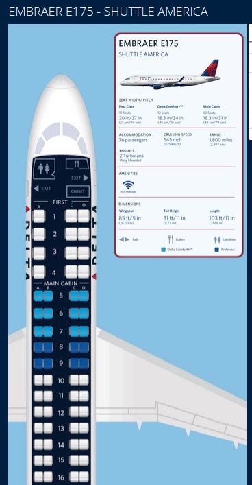 Delta Embraer Emb 175 Jet Seating Chart | Review Home Decor