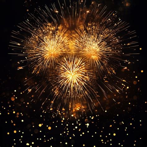 Premium AI Image | Happy New Year Celebration Text with Festive Gold Fireworks Collage in Night Sky