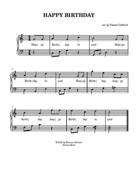 Happy Birthday: super easy music sheet for piano beginners (free PDF!)