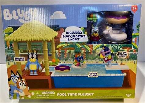 Bluey Pool Time Playset With Bluey Figure & Accessories NEW 2022 Gift ...