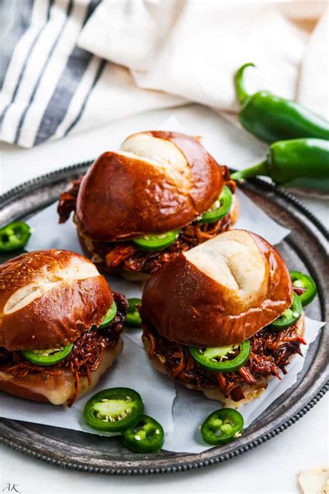 Spicy Slow Cooker BBQ Chicken Sandwich - Aberdeen's Kitchen