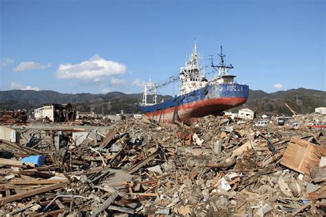 A picture from Kesennuma, Japan in the aftermath of the 2011 tsunami ...