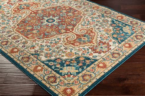 Masala Market Traditional Burnt Orange, Teal Area Rug - Traditional ...