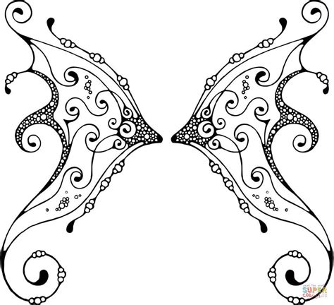 Fairy Wing with Pattern coloring page | Free Printable Coloring Pages