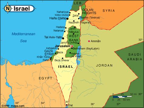 Maps of Israel - Free Printable Maps