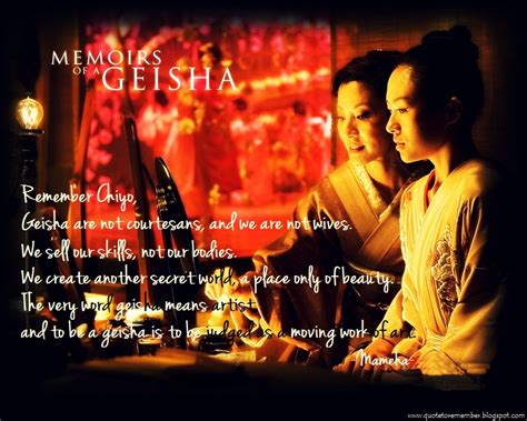 We do not become Geisha to pursue our own destinies.