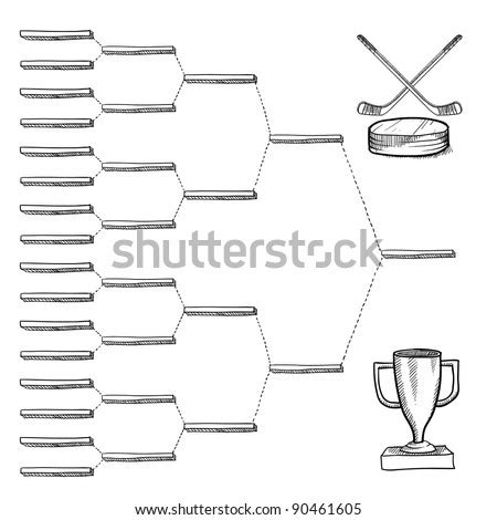 Blank Professional Hockey Playoff Bracket - Vector File With Doodle ...