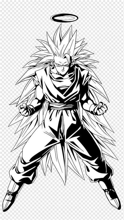 Goku Super Saiyan Black and white Line art Mangaka, Sketches ...