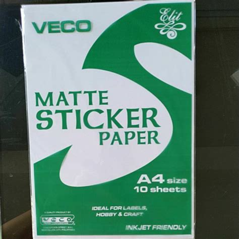 Matte sticker paper A4 10sheets | Shopee Philippines