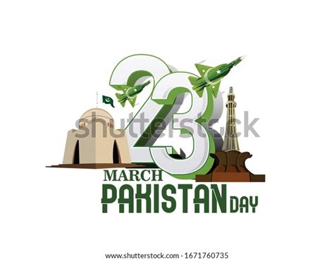 Happy Pakistan Day On March 23rd Stock Vector (Royalty Free) 1671760735