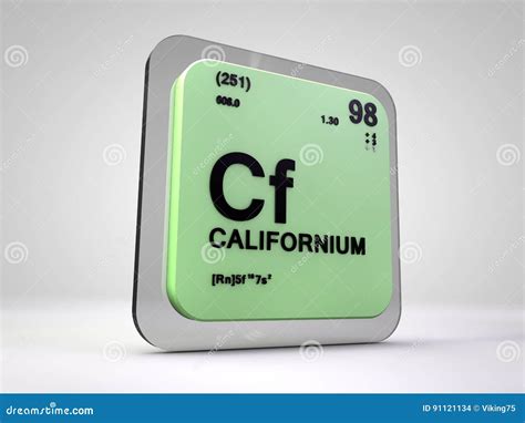 Californium - Cf - Chemical Element Periodic Table Stock Illustration - Illustration of ...