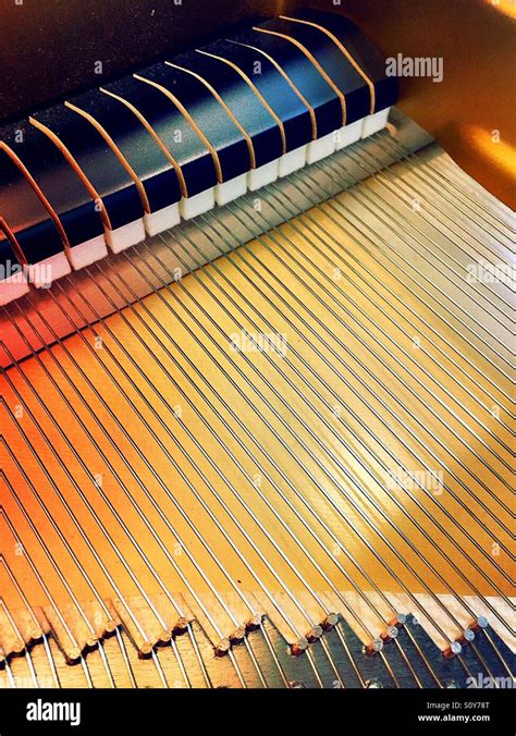 Grand piano strings and hammers Stock Photo - Alamy