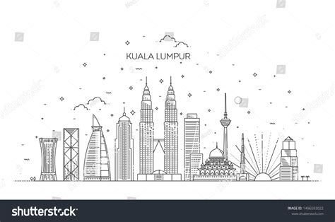 Kuala Lumpur Skyline Vector Illustration Stock Vector (Royalty Free ...